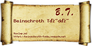 Beinschroth Tádé névjegykártya